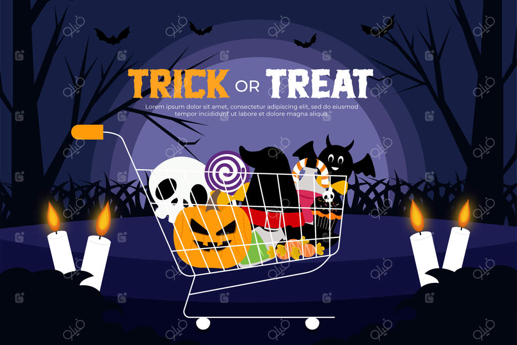 قالب طراحی گرافیکی هالووین ساده و شیک که به راحتی قابل تنظیم است