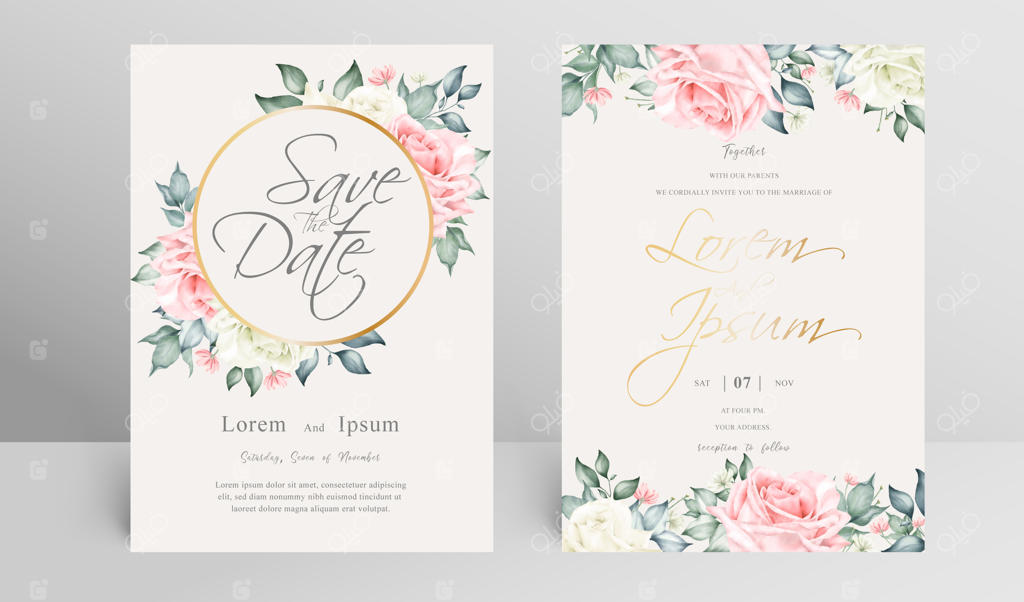 مجموعه‌ای از قالب‌های زیبا برای کارت دعوت عروسی