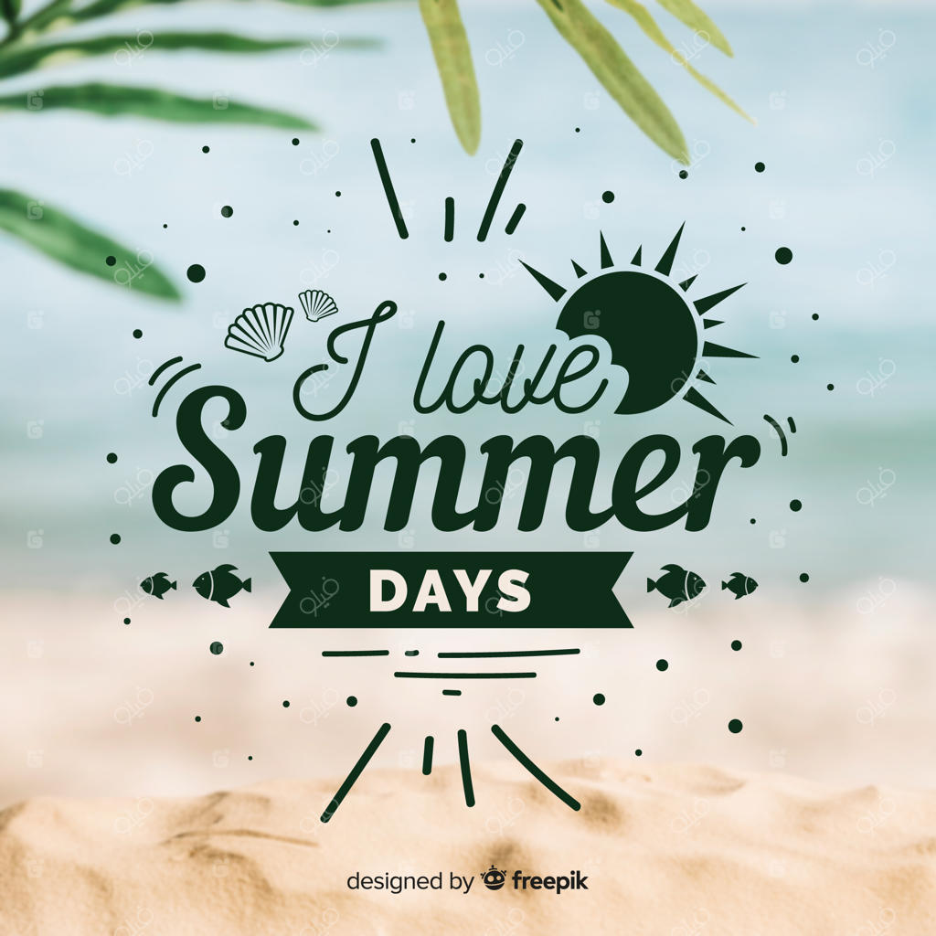 تصویر پس‌زمینه با نوشته‌های تابستانی