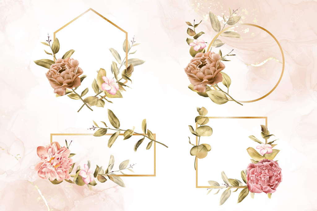 قاب‌های آبرنگی واقع‌گرایانه برای عروسی - مجموعه طراحی چند منظوره