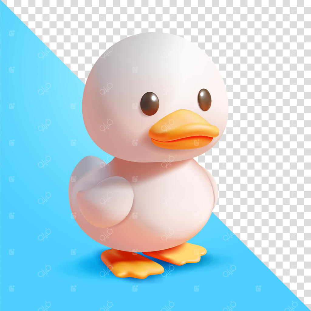 اردک سفید بامزه سه‌بعدی: مناسب برای کشاورزی و عناصر طراحی