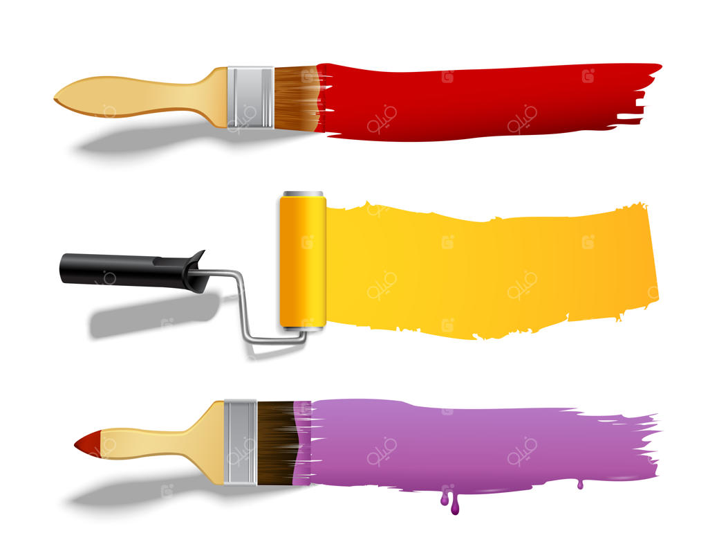 بنرهای قلم‌مو و غلتک نقاشی