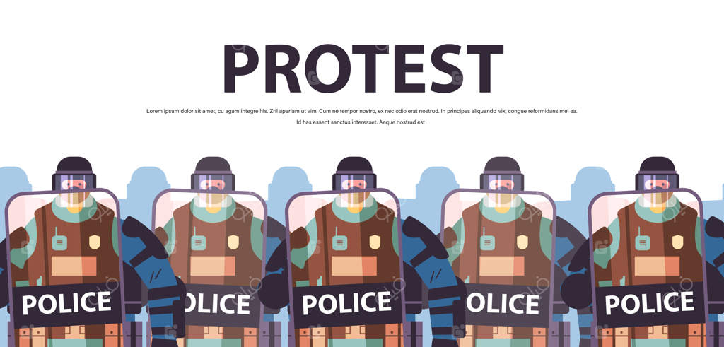 پلیس ضد شورش با سپر و باتوم: کنترل تظاهرات و معترضان - مفهوم نظم اجتماعی