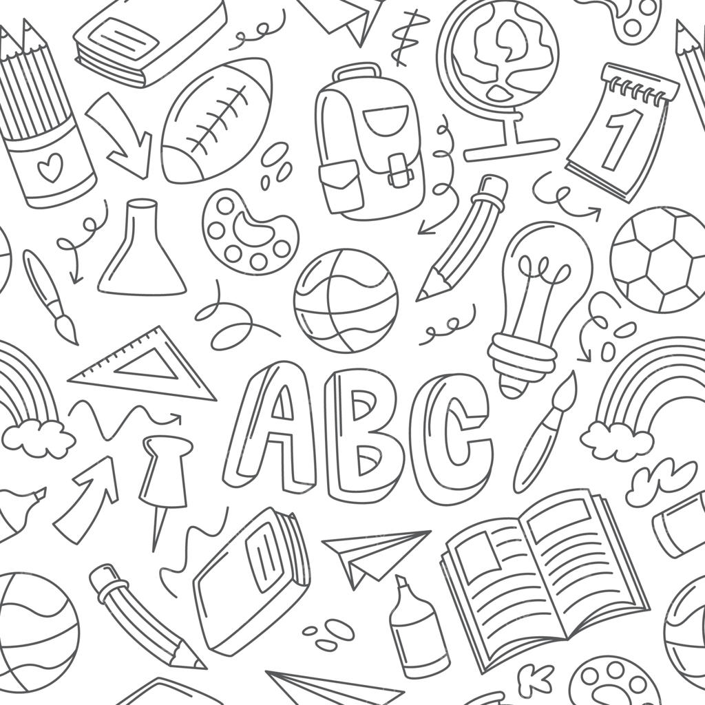 طرح خط‌خطی لوازم‌التحریر مدرسه