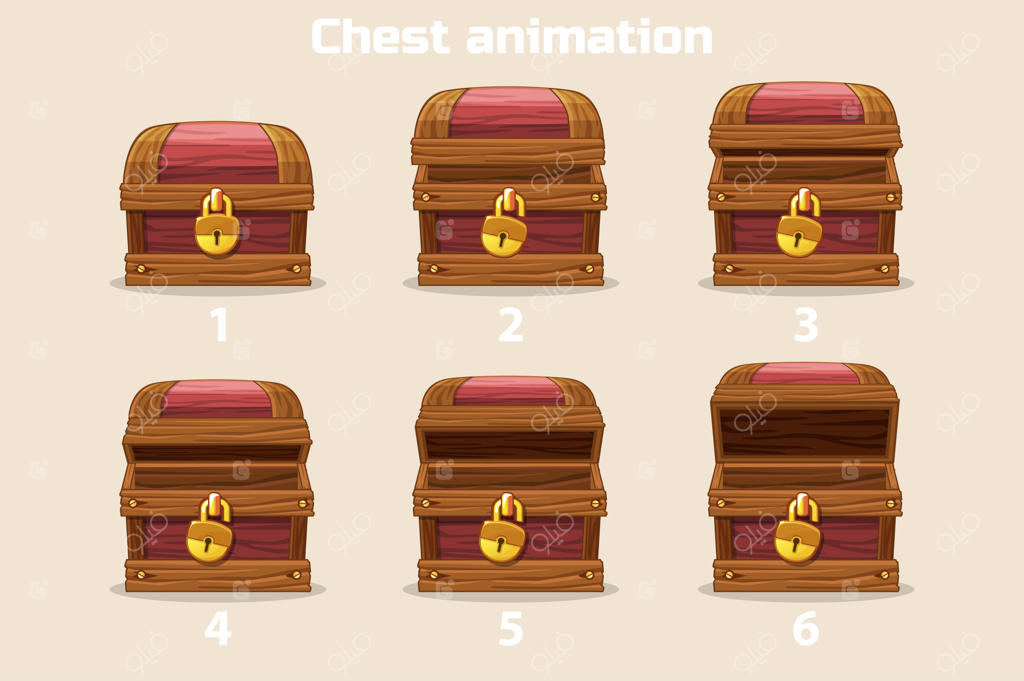 آموزش مرحله به مرحله: باز و بسته کردن صندوقچه چوبی انیمیشنی