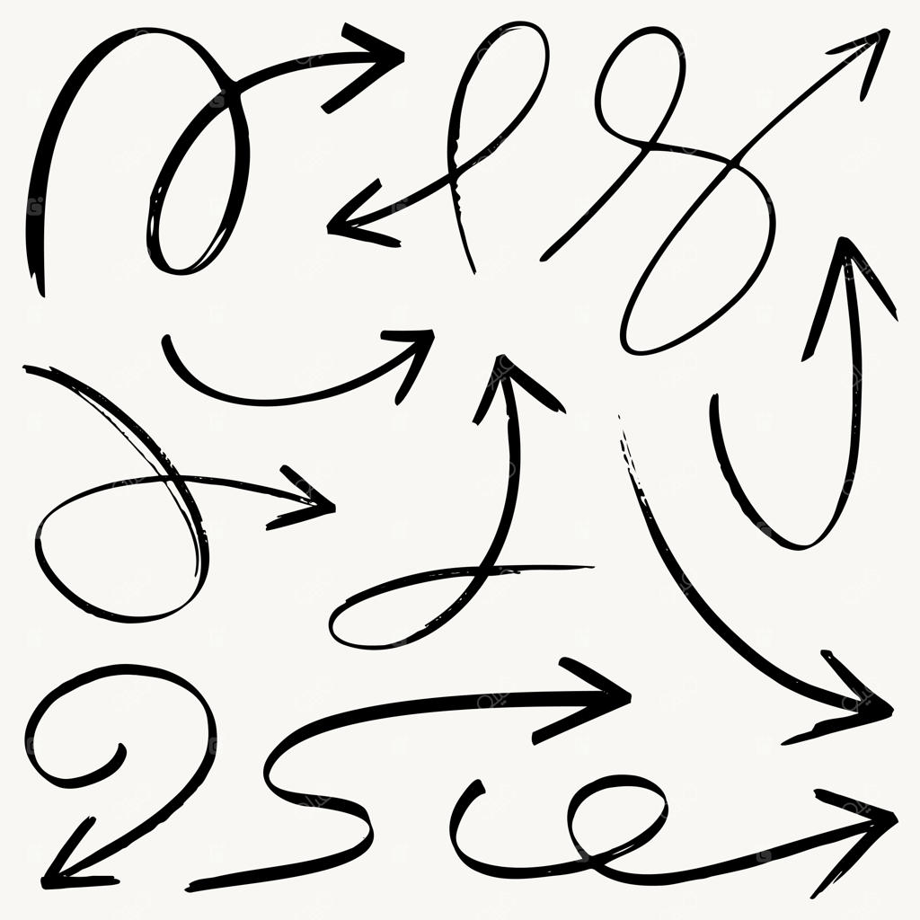 مجموعه آیکون‌های وکتور فلش با طراحی دستی برای کسب‌وکار و آموزش