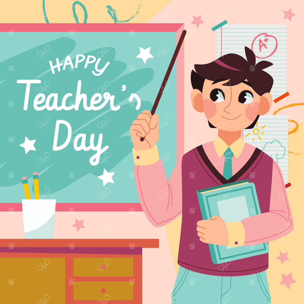 تصویرسازی صاف برای روز جهانی معلم