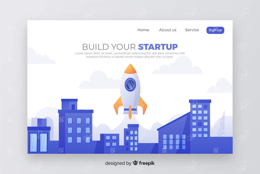 طرح صفحه فرود برای استارتاپ
