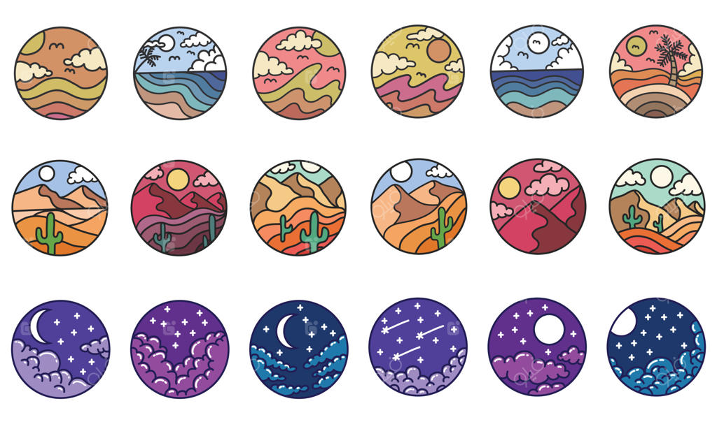 مجموعه تصاویری از قاب دایره‌ای دست‌ساز مناظر