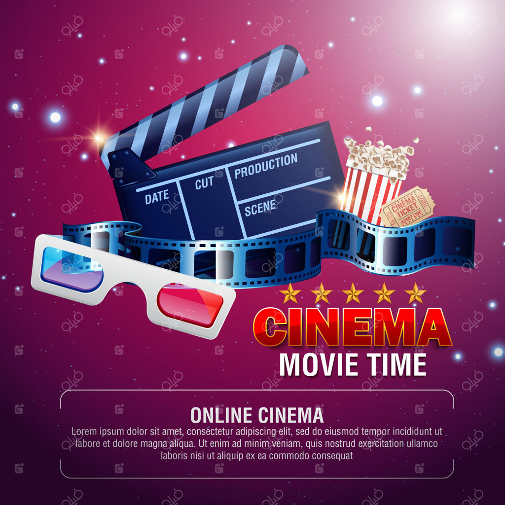قالب طراحی پوستر فیلم سینمایی وکتور