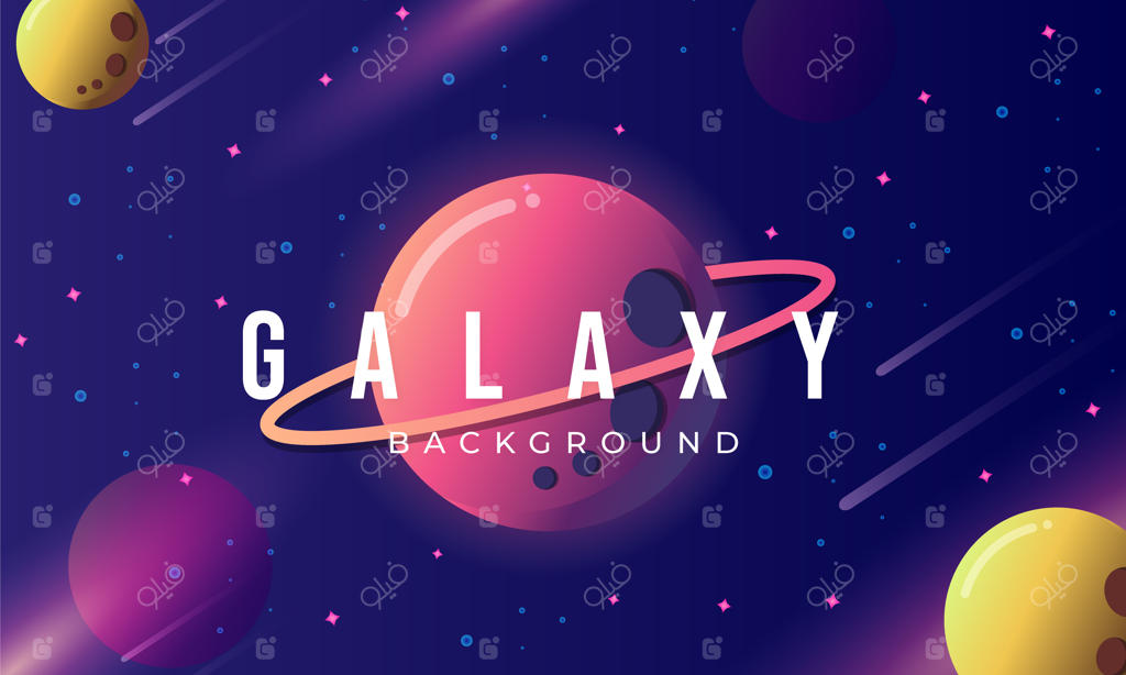 طرح پس‌زمینه کارتونی و رنگارنگ از فضا