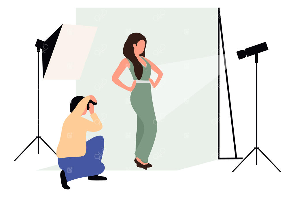 عکاسی حرفه‌ای از مدل‌های زن و مرد در حال ژست گرفتن