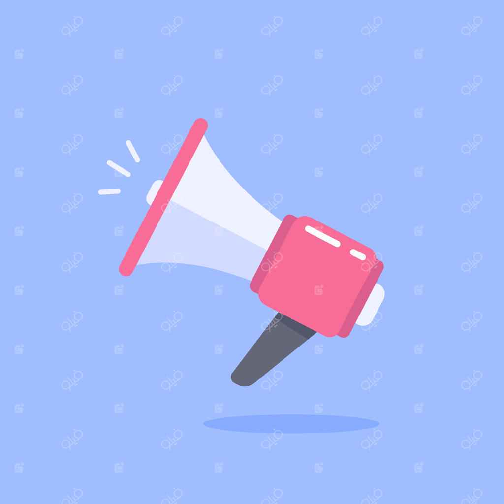 آیکون بلندگو برای اعلام و اطلاع‌رسانی پرسروصدای تبلیغات محصول