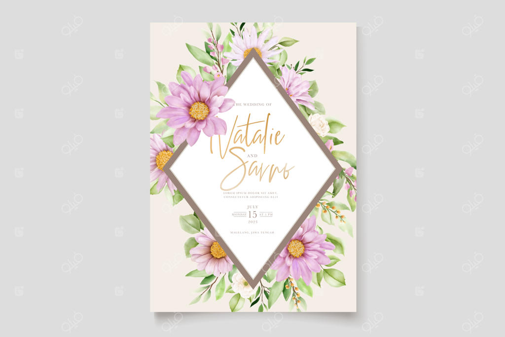 ست کارت گل‌های دیزی با طراحی دستی