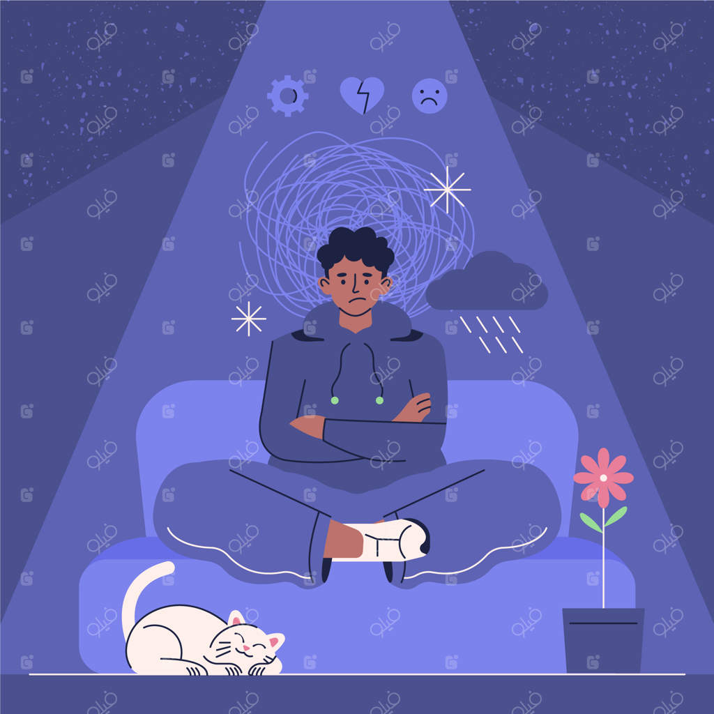 تصویر اضطراب نقاشی شده با دست