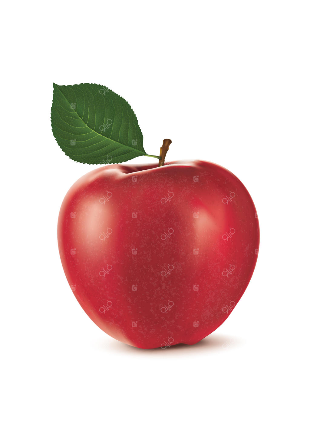 سیب قرمز روی زمینه سفید