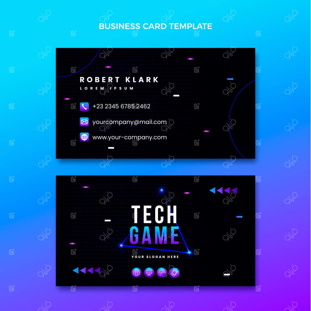 کارت ویزیت فناوری با طراحی گرادینت و مدرن