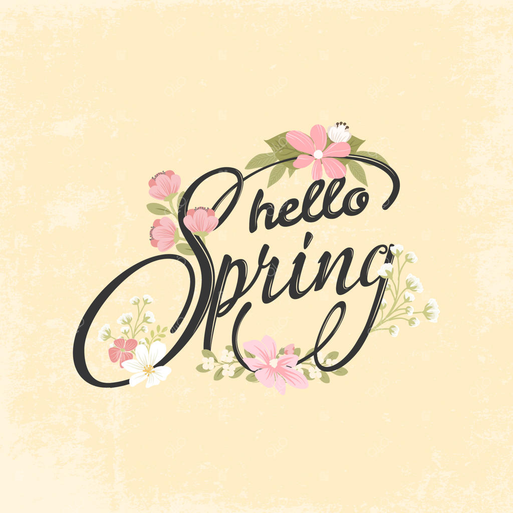 پس‌زمینه حروف‌نگاری بهار نقاشی دستی