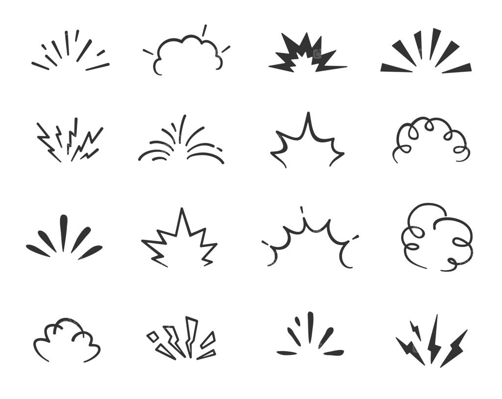 انفجار کارتونی بمب، ابرهای بوم کمیک