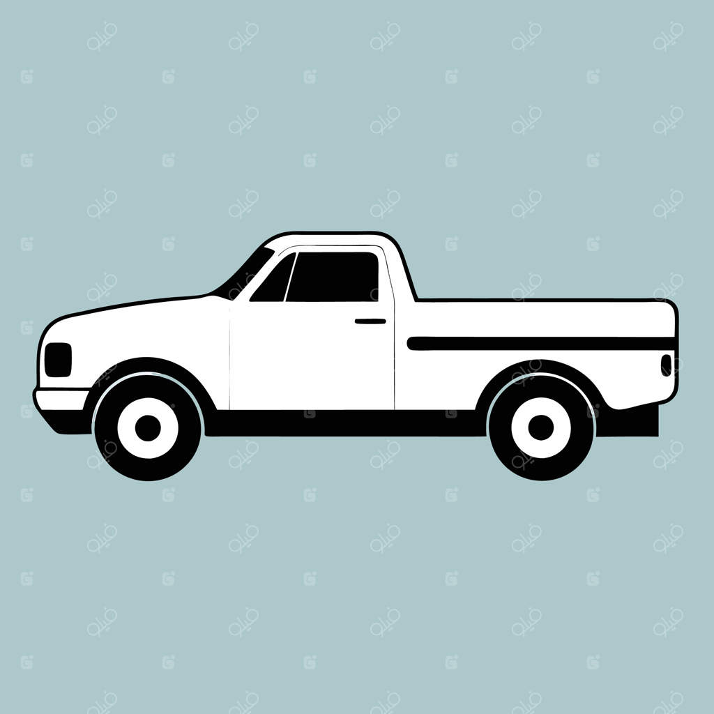 لوگوی وکتور سیلوئت وانت کلاسیک روی زمینه سفید