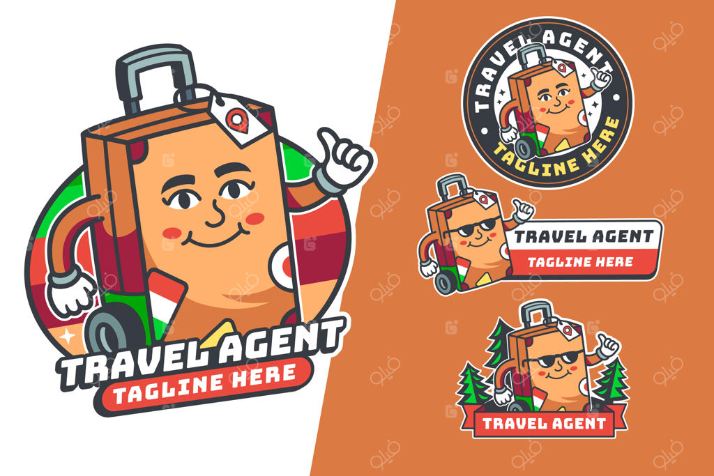 طراحی لوگوی سفر با دست کشیده شده