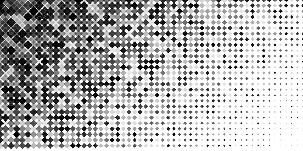 پس‌زمینه با الگوی نقطه‌ای. محو شدن سریع پیکسلی به شکل مربع. بافت دیجیتال انتزاعی به صورت شبکه‌ای از ذرات. موزائیک نیم‌تن با شکل الماس. اثر تدریجی حل شدن با تحول فناوری.