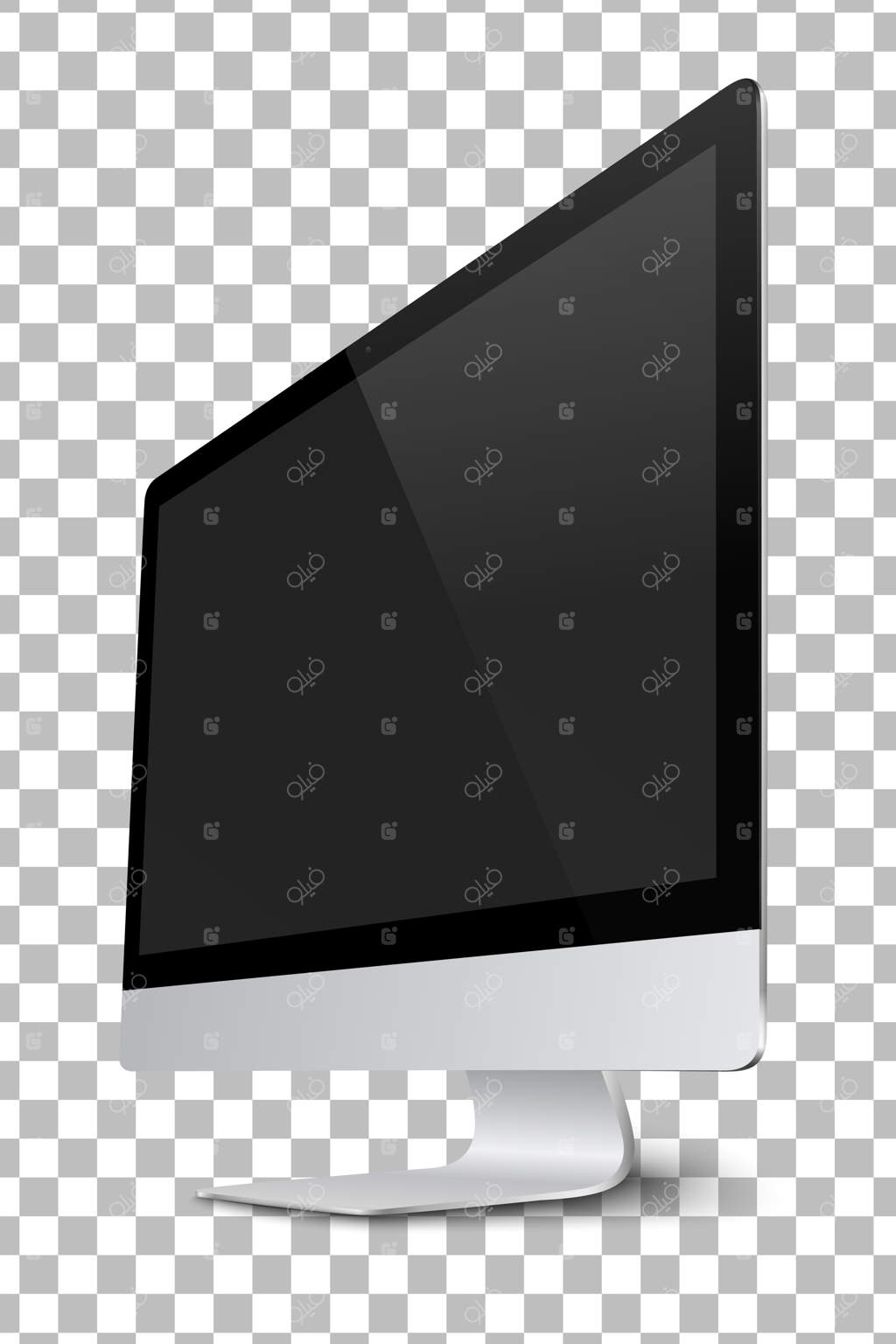 نمایشگر مانیتور مدرن با صفحه‌نمایش سیاه.