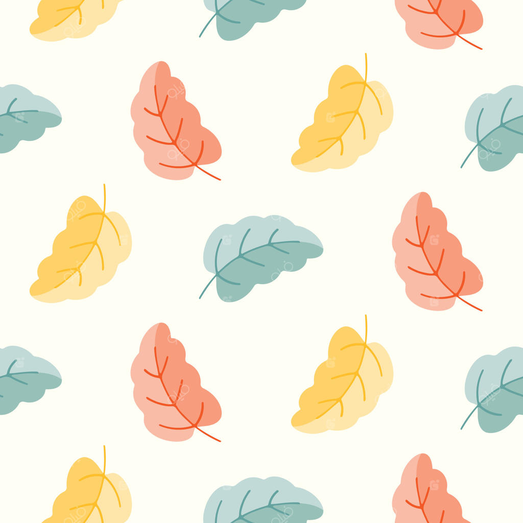 پترن یکپارچه برگ‌های بلوط در سایه‌های مختلف روی پس‌زمینه مجزا. پس‌زمینه‌ای دست‌کشیده برای جشن برداشت پاییز، شکرگزاری، هالووین، و طراحی‌های فصلی، پارچه و اسکرپ‌بوکینگ.