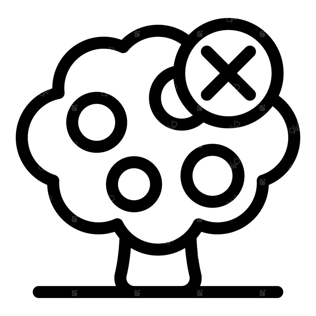 باغبانی در حال قطع کردن درخت میوه با علامت ضربدر