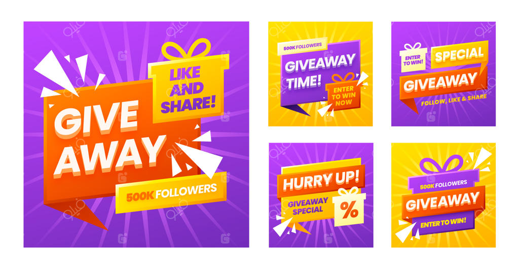 پست‌های هدیه اینستاگرام با پس‌زمینه گرادینت