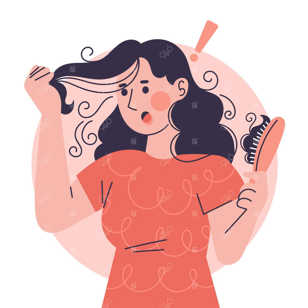 طرح دستی مفهوم ریزش مو