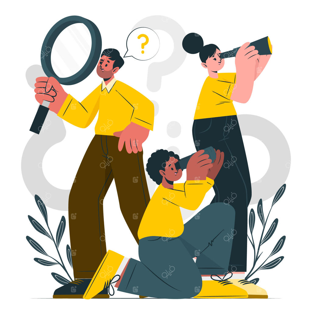 تصویرسازی مفهومی افراد در حال جستجو