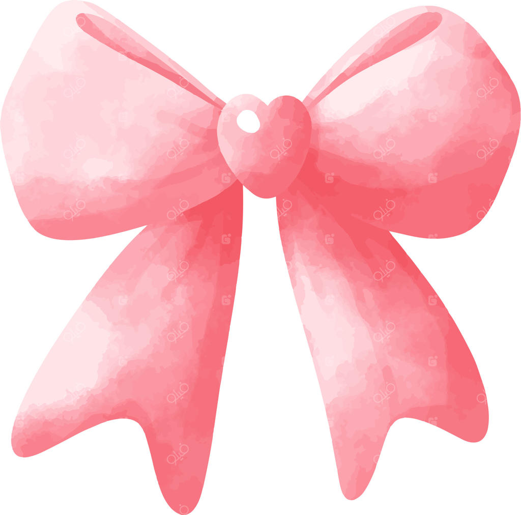 پاپیون صورتی با قلب به سبک آبرنگ