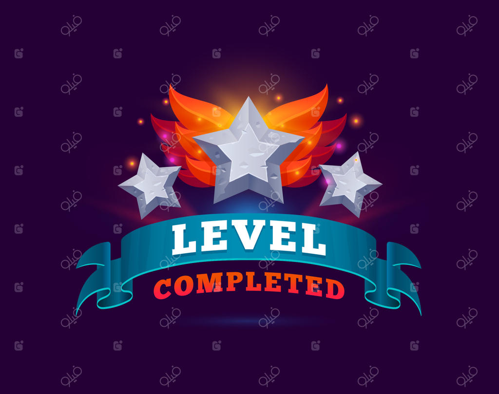 آیکون دارایی بازی سطح کامل، نشان ارتقاء سطح