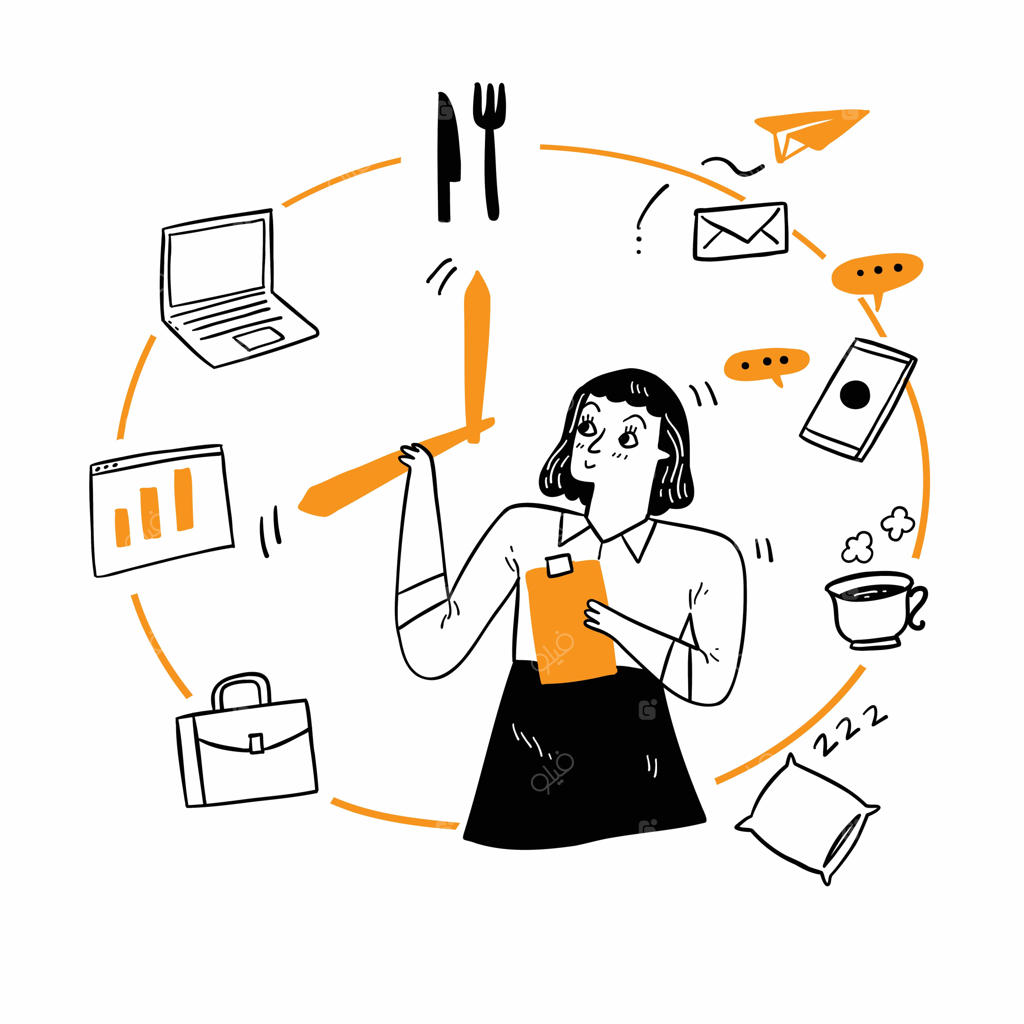 مفهوم مدیریت زمان - تصویرسازی وکتور به سبک دوودل