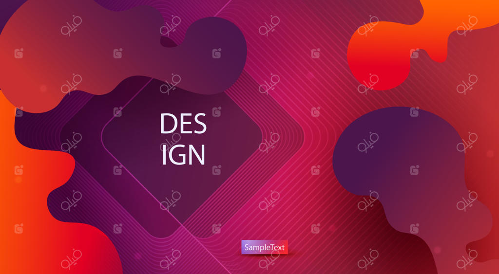 پس‌زمینه‌ی بنفش تیره با اشکال بیضی و قاب مربعی