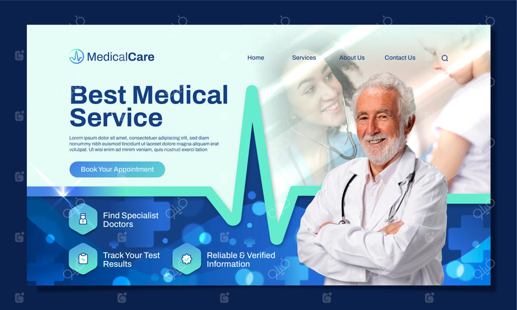 قالب صفحه فرود بیمارستان