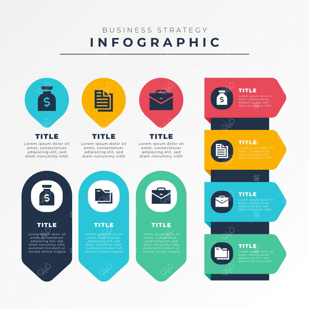مفهوم اینفوگرافیک استراتژی