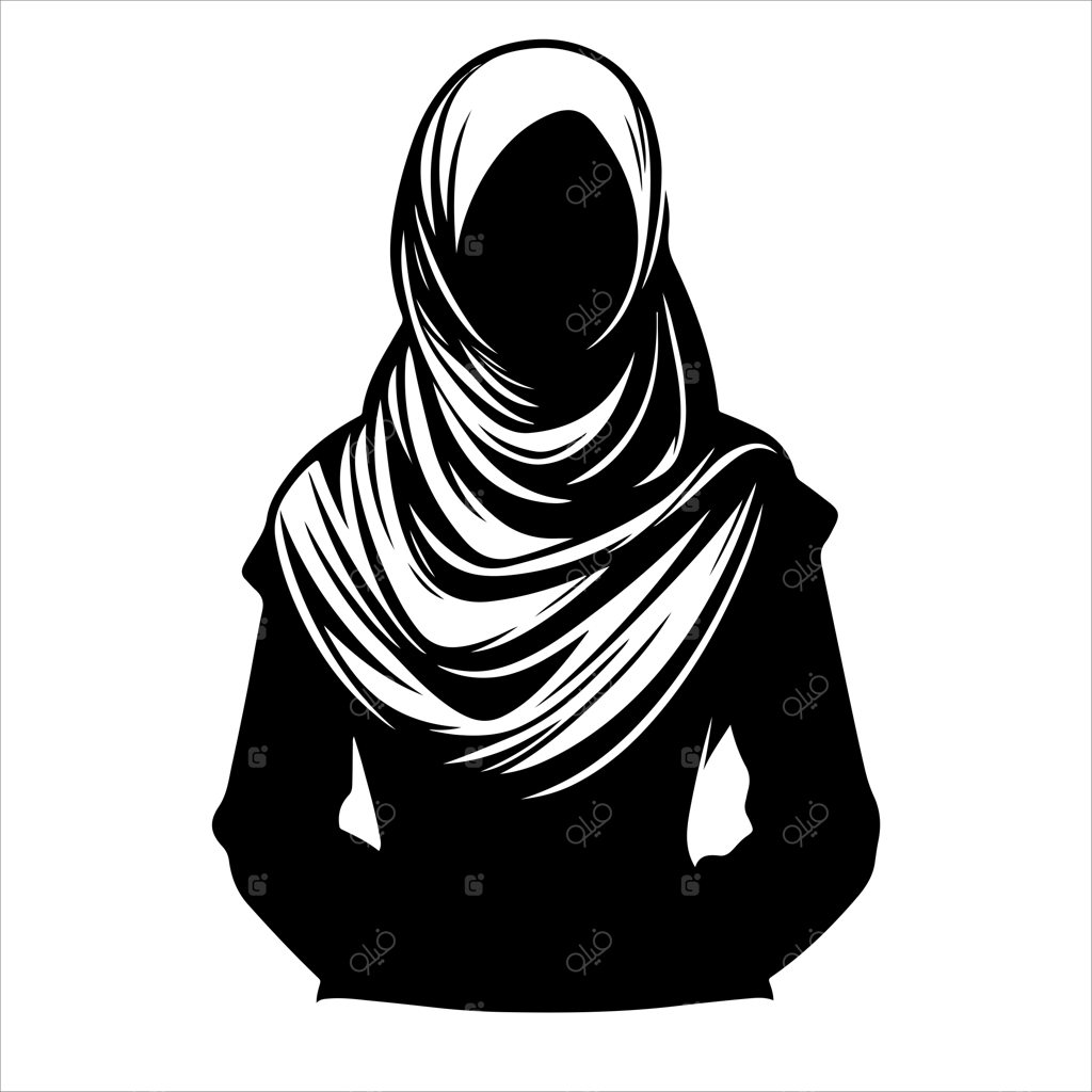 وکتور سایه‌نمای لباس و حجاب زنان مسلمان