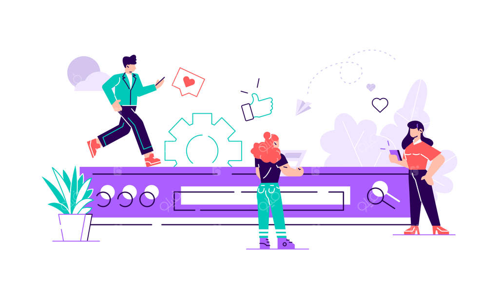 مفهوم تحقیق داده‌های دیجیتال در کامپیوتر: جستجوی اطلاعات و نمادهای مرتبط. طراحی مدرن و تخت برای وب‌سایت، کارت‌ها، پوستر و شبکه‌های اجتماعی