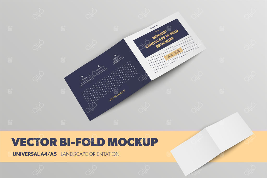 قالب دفترچه گسترده منظره برای طراحی جلد جلو و پشت جهت ارائه طراحی