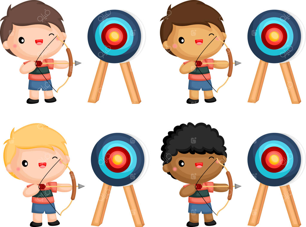 تصویری از کمانداران با تنوع رنگ پوست مختلف