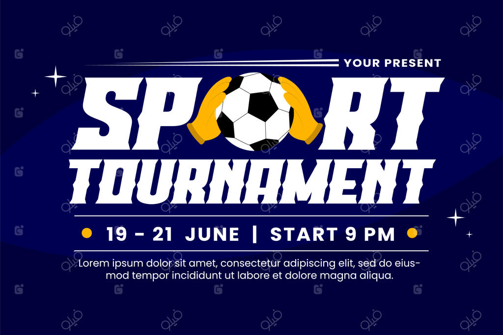 قالب طراحی پس‌زمینه رویداد ورزشی تورنمنت فوتبال - قابل ویرایش و سفارشی‌سازی آسان