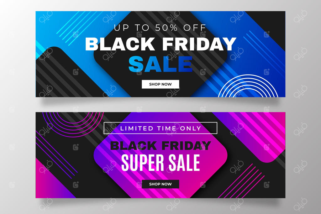 الگوهای بنر جمعه سیاه گرادیانتی