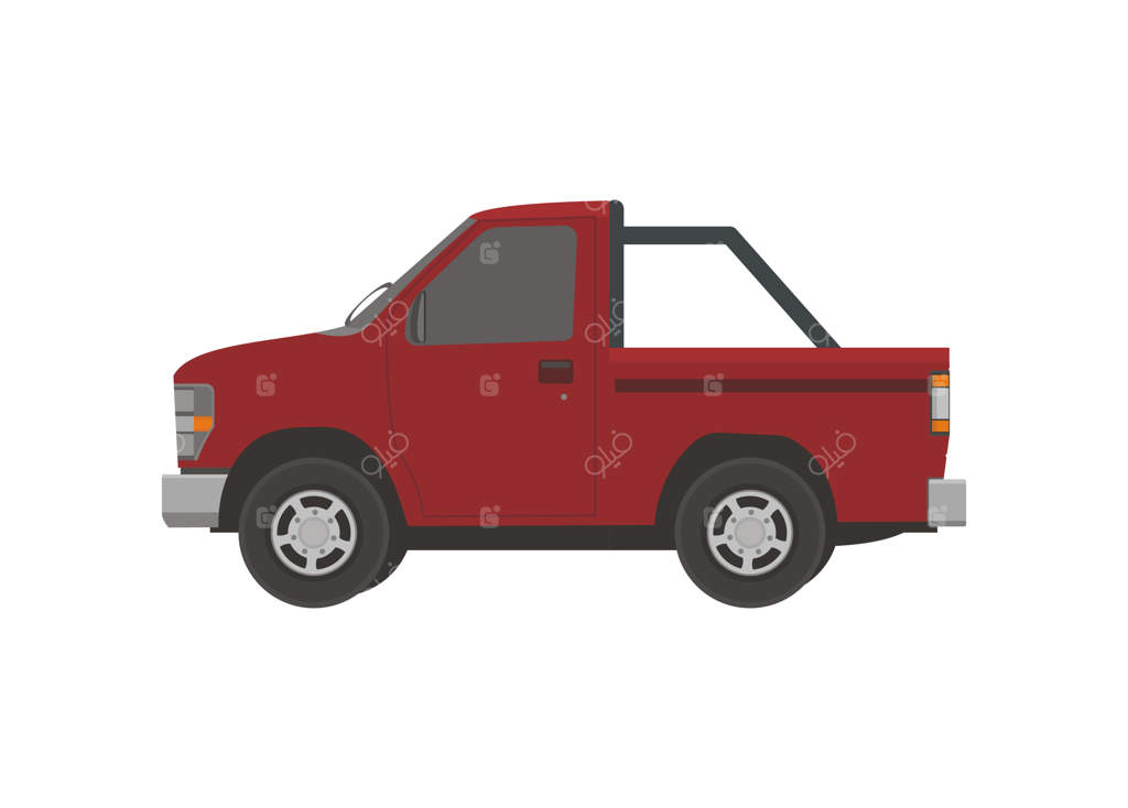 تصویر ساده و مسطح وانت کوتاه