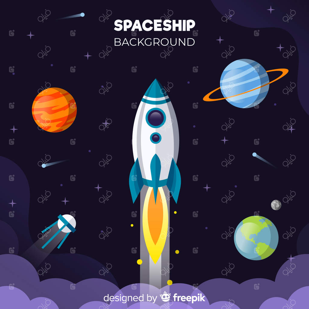 پس‌زمینه فضاپیمای مدرن با طراحی ساده