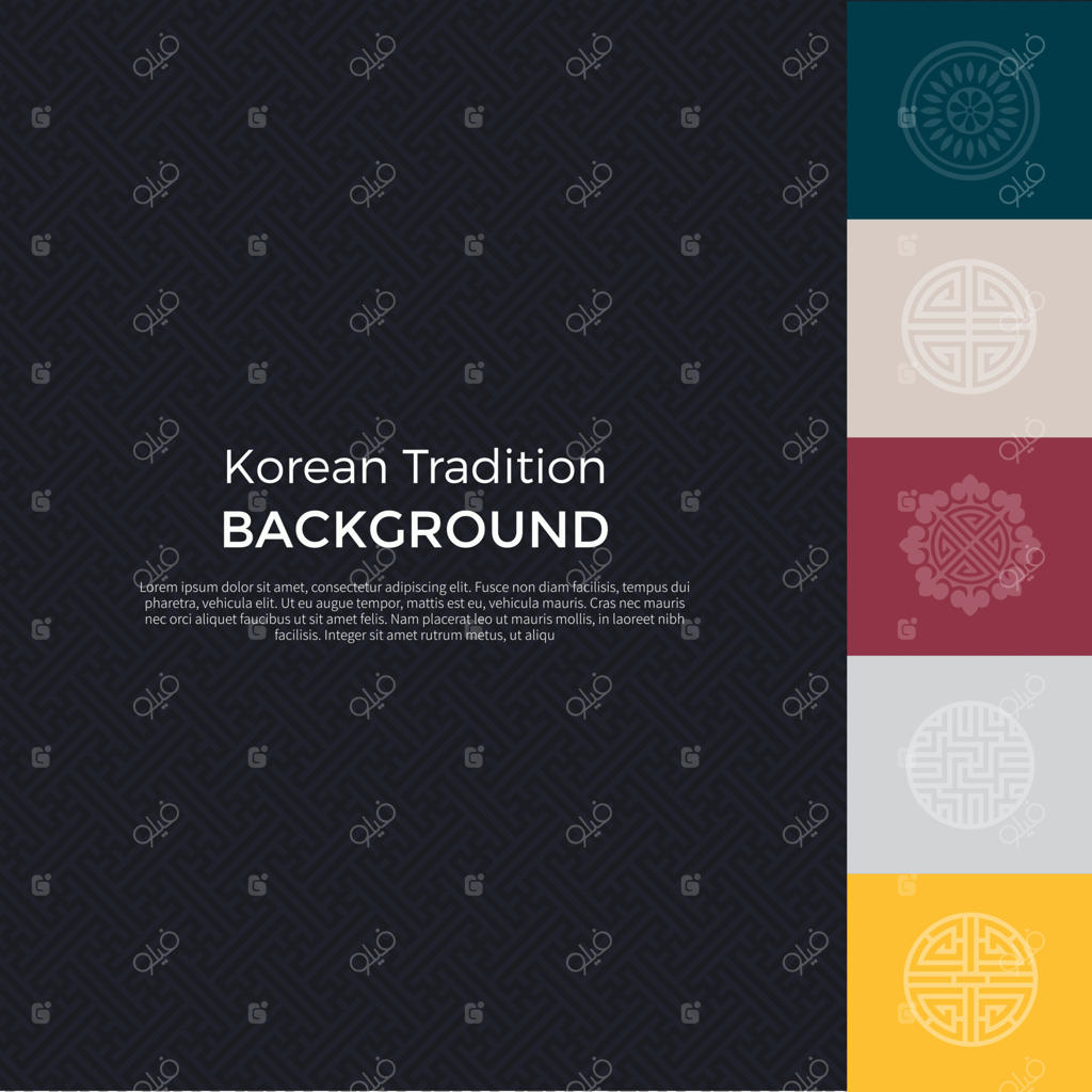 بنر پس‌زمینه با الگوی سنتی کره‌ای