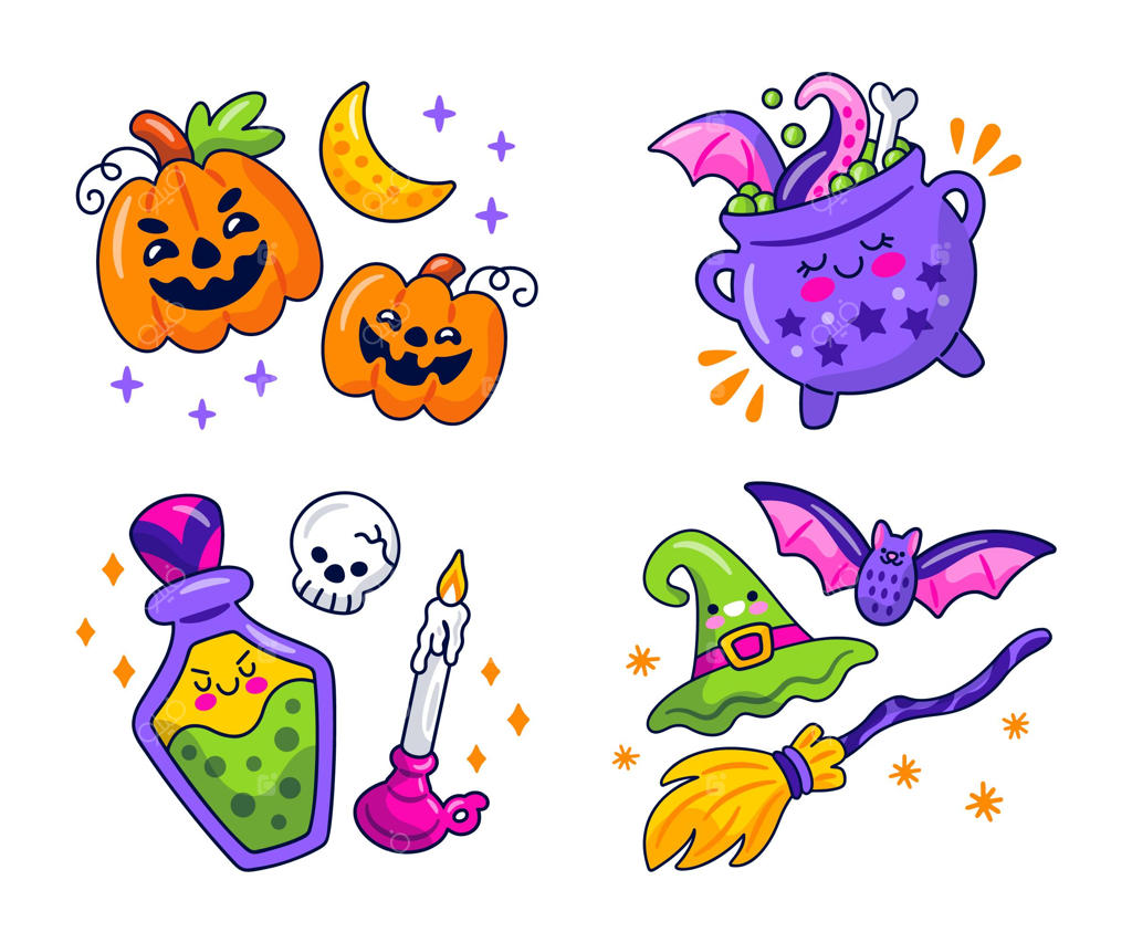 مجموعه برچسب‌های هالووین کیووت