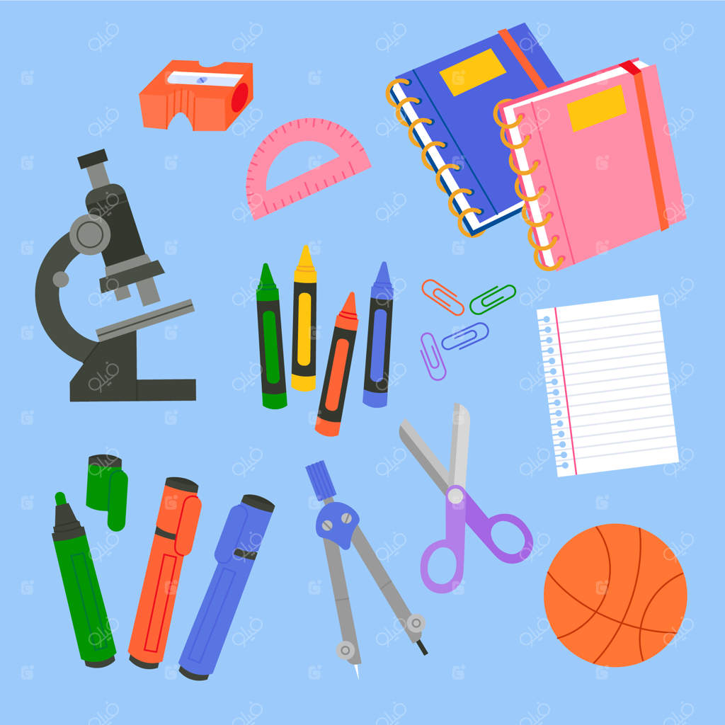 مجموعه عناصر طراحی برای فصل بازگشت به مدرسه