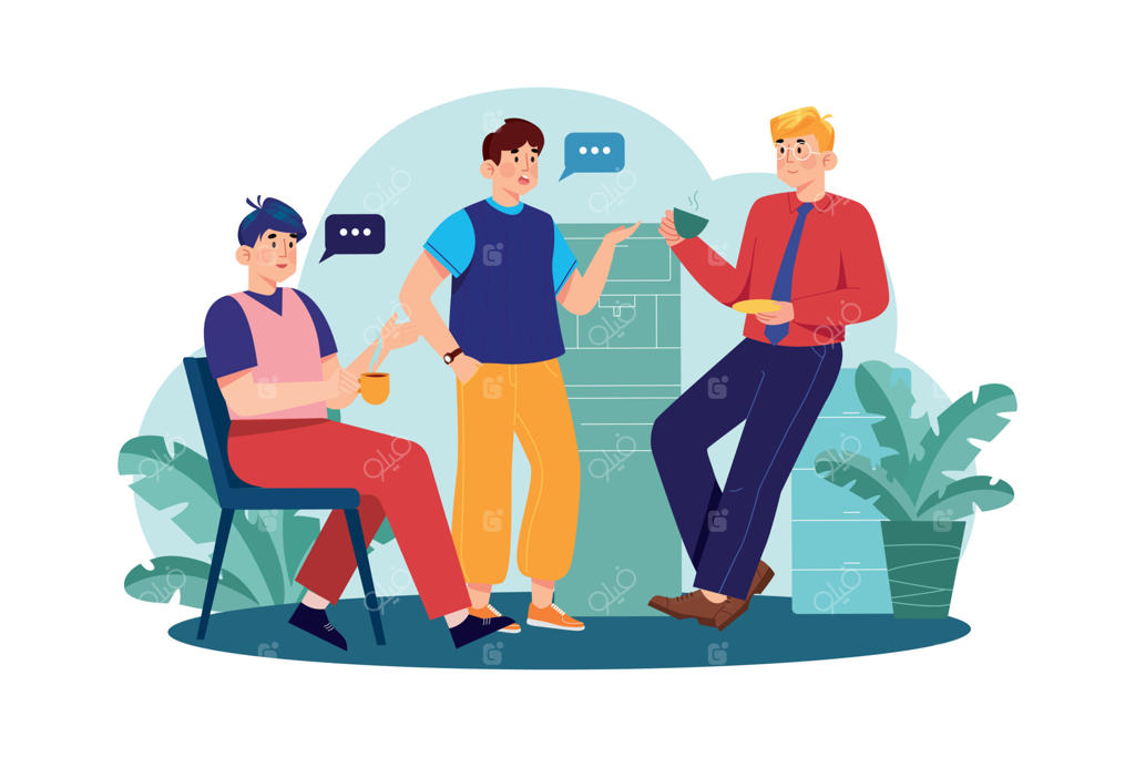 گفتگوی کارمندان مرد با هم